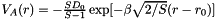 $V_A(r) = -\frac{SD_0}{S-1}\exp[-\beta \sqrt{2/S}(r-r_0)]$