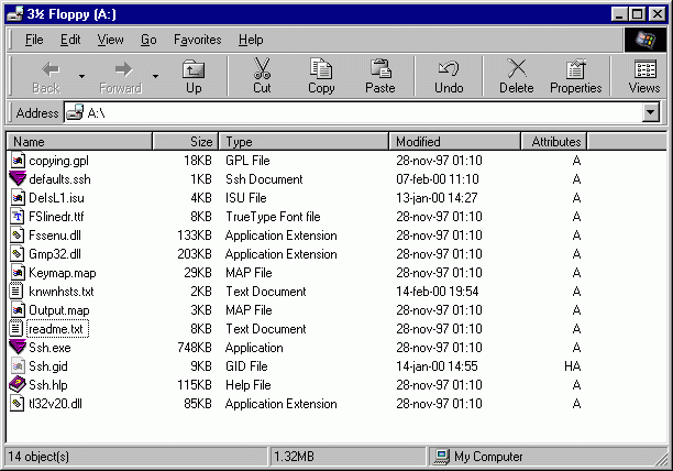 Files to include on the floppy